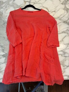 Women’s Coral Long Sleeve Dress